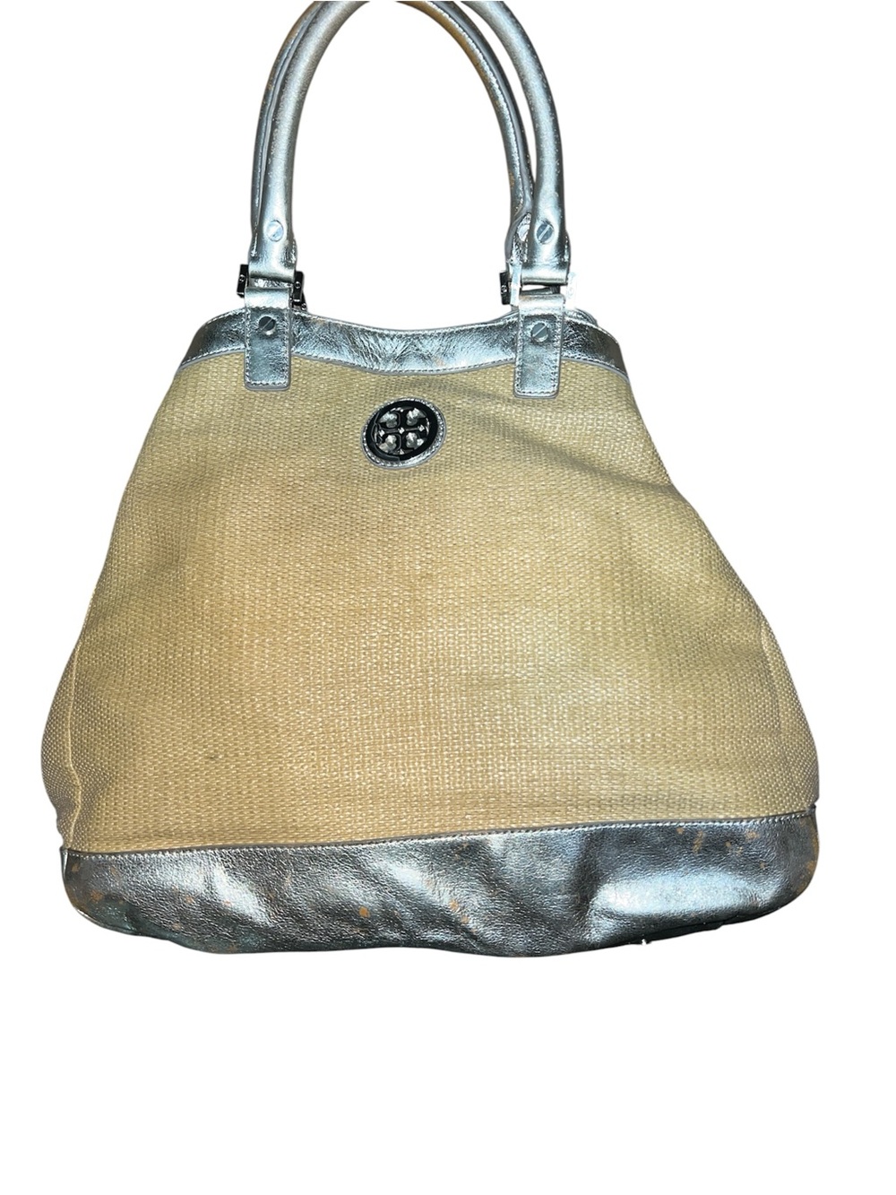 Tory Burch straw and metallic tote bag - Picture 2 of 7